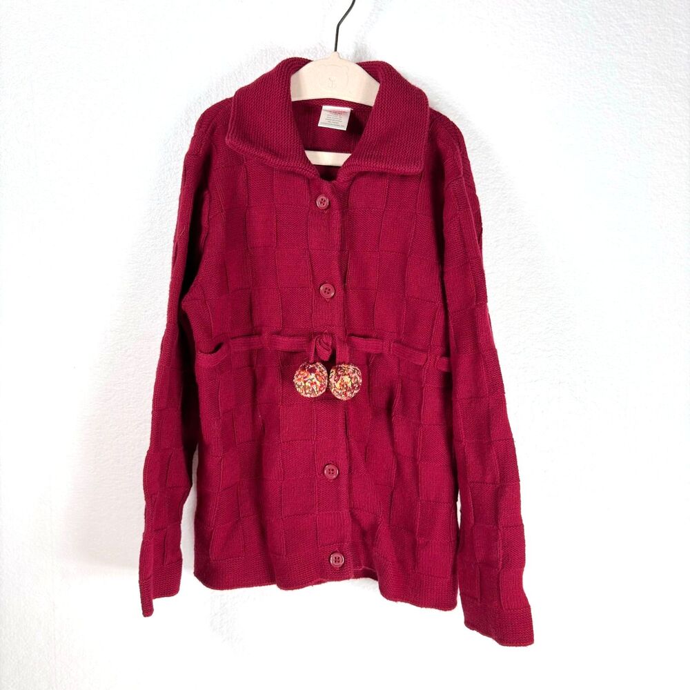 Gymboree Girls Basketwave Knit Vintage Cardigan Button Front Sweater 5-6